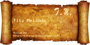 Titz Melinda névjegykártya